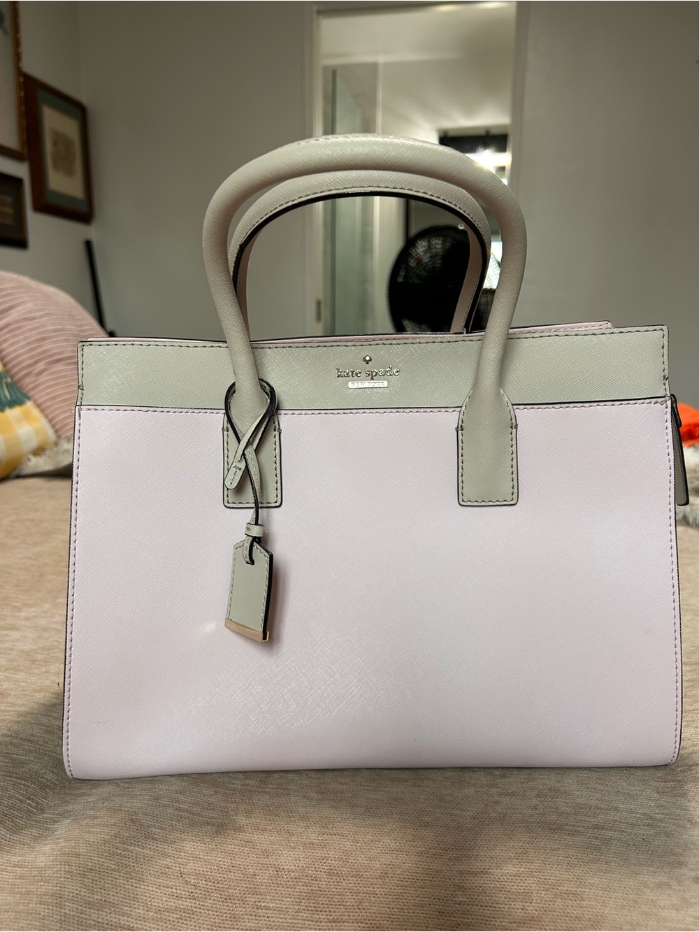 kate spade Two-Tone Pink & Cream Structured Leather Purse